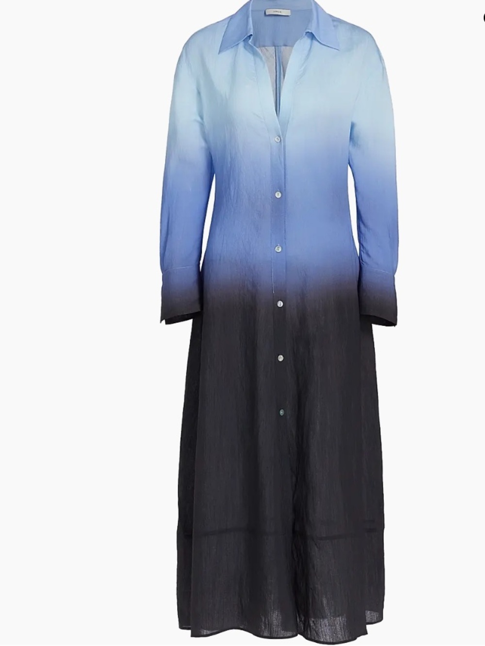 Vince Ombre Blue to Black Maxi Shirt Dress Size XXS - Picture 6 of 11